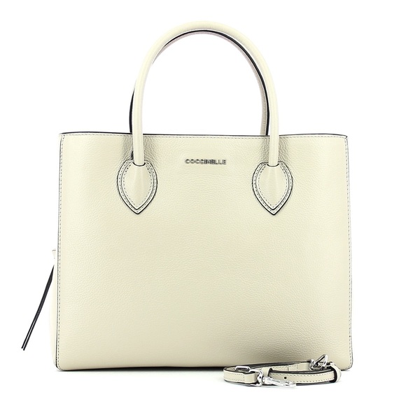 COCCINELLE Farisa Leather Handbag Purse in Seashell One Size